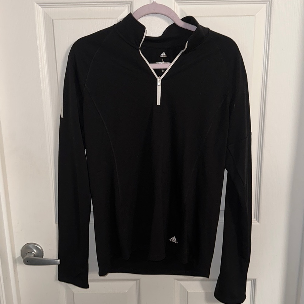 Black Adidas, active dry fit jacket with 1/4 zipper